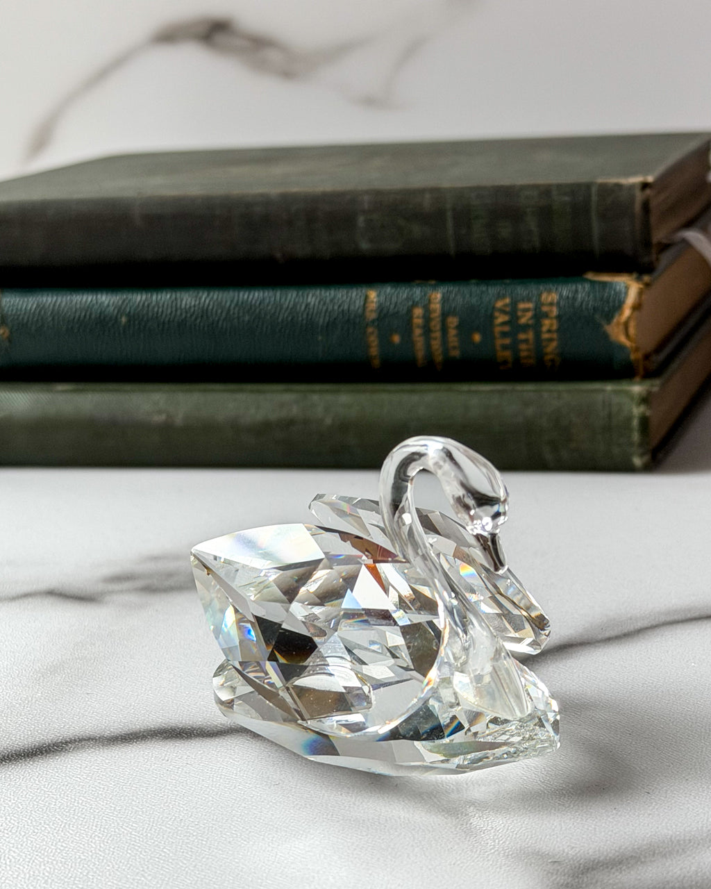 Vintage Swarovski Crystal Swan Figurine 2”
