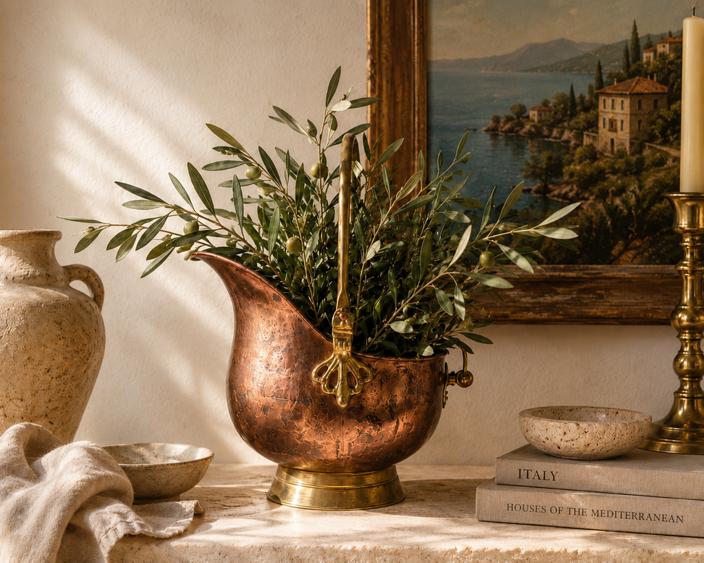 Copper & Brass Coal Scuttle Cashepot