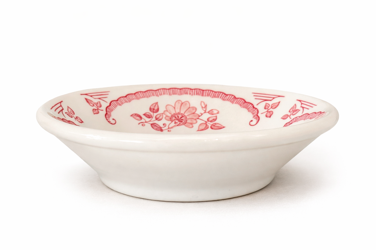 Homer Laughlin Red Transferware Dessert Dish – 4.5” Berry Bowl, Made in USA
