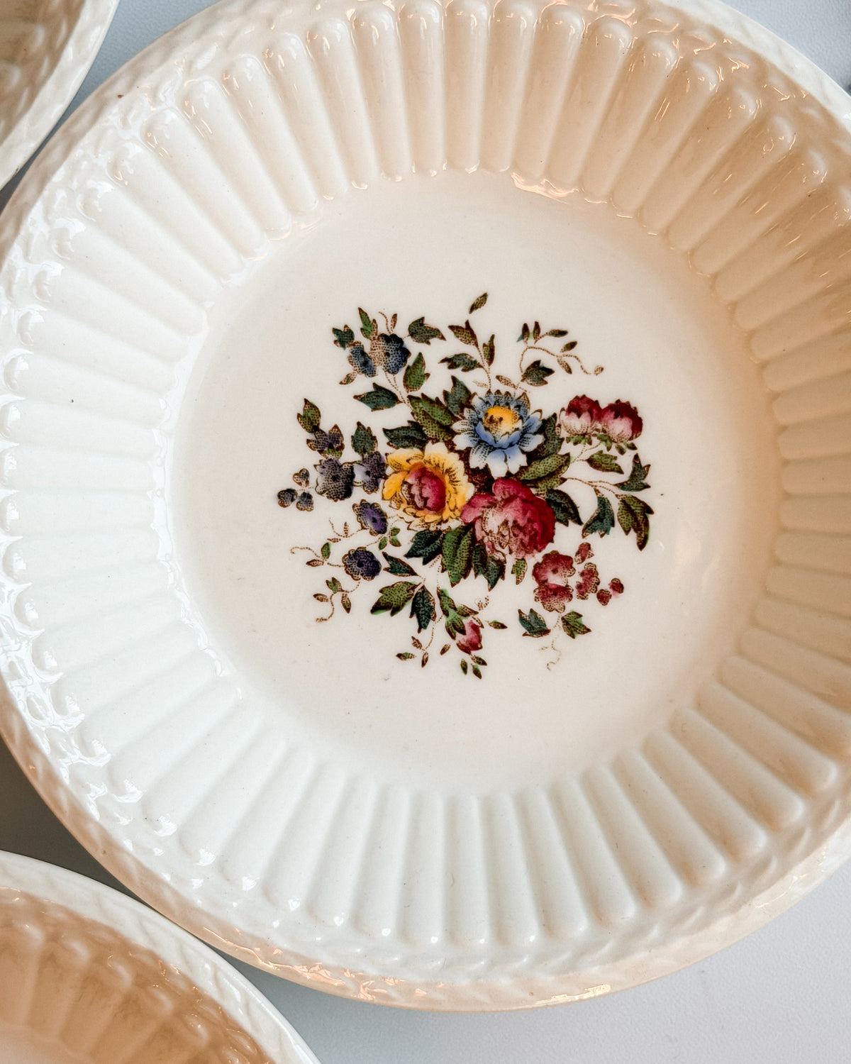 Vintage Wedgwood Edme Conway A.K. 8384 Floral Berry Bowl England set of 4