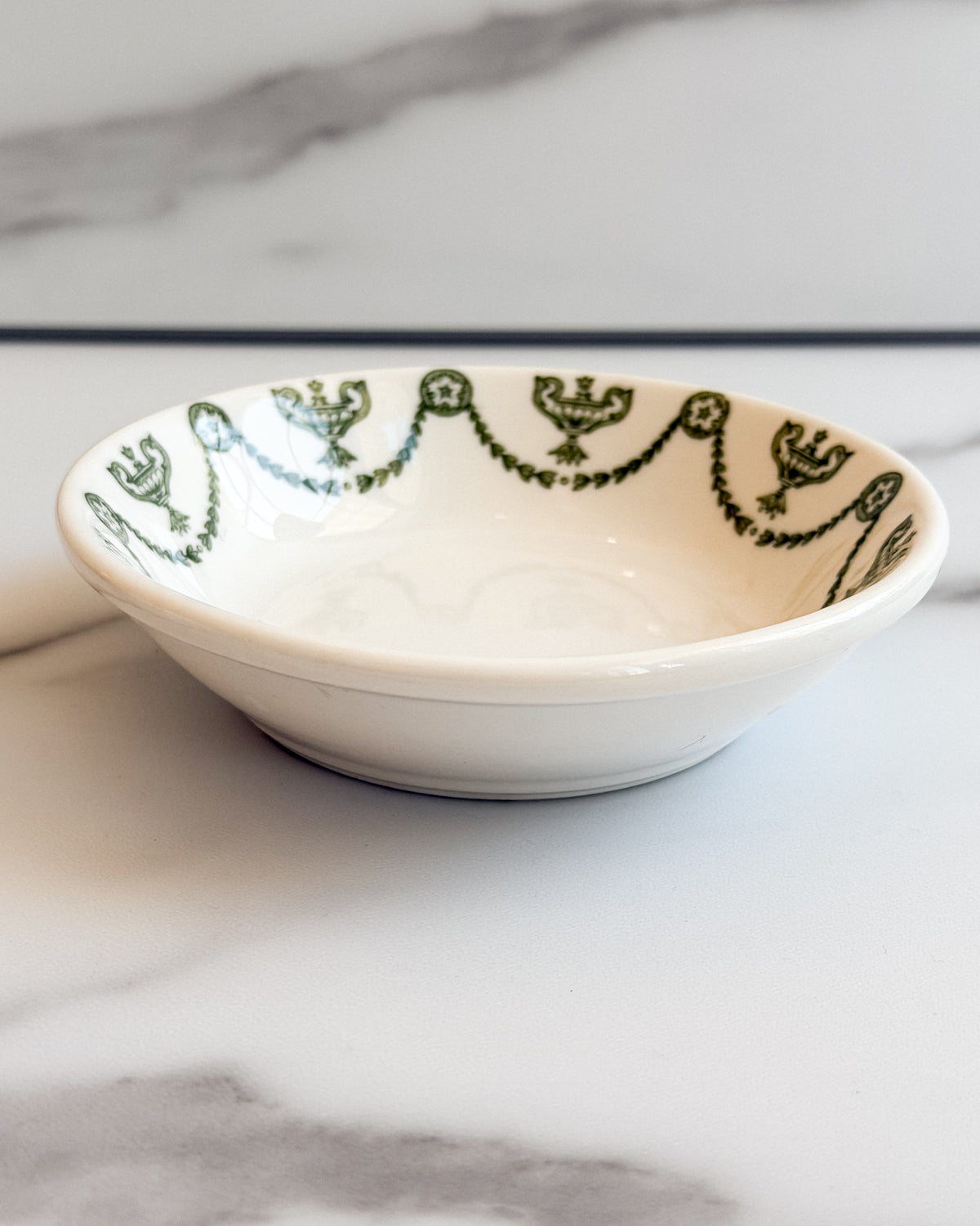 Vintage Syracuse China Green Urn & Garland Small Bowl USA Restaurant Ware