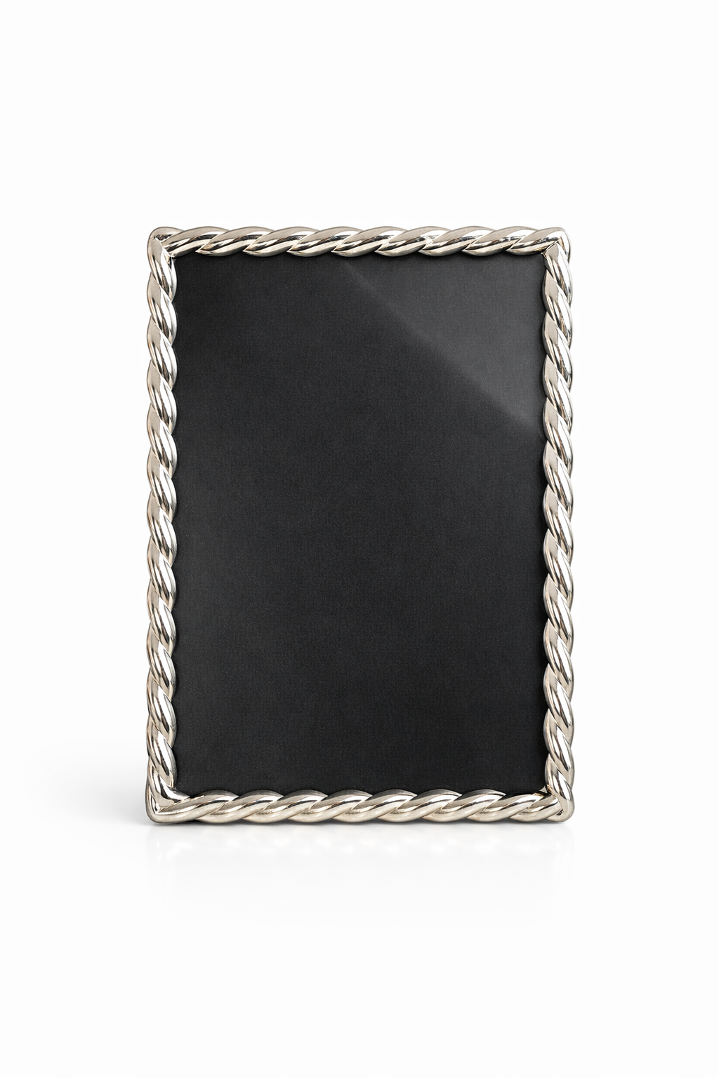 Vintage Rope-Edge Silver Picture Frame