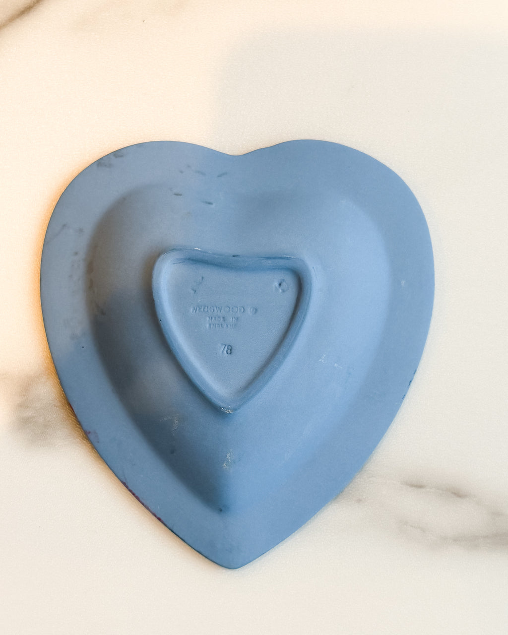 Vintage Wedgwood Blue Jasperware Heart Trinket Dish Classical Lovers Made in England