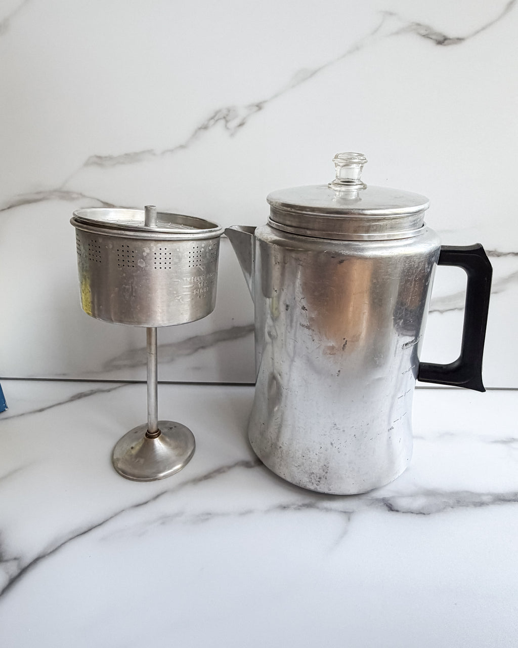 Vintage Mirro 493M 3 Qt Aluminum Stovetop Coffee Percolator Complete Made in USA