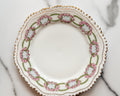 Antique B&P Württemberg Germany Pink Rose Garland Porcelain Plate w Gold Trim