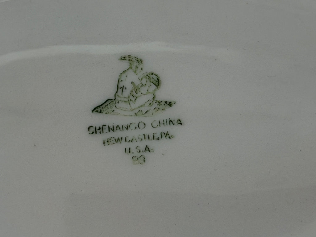 Vintage Shenango China Oval Serving Bowl – Burgundy Floral Transferware Restaurant Ware