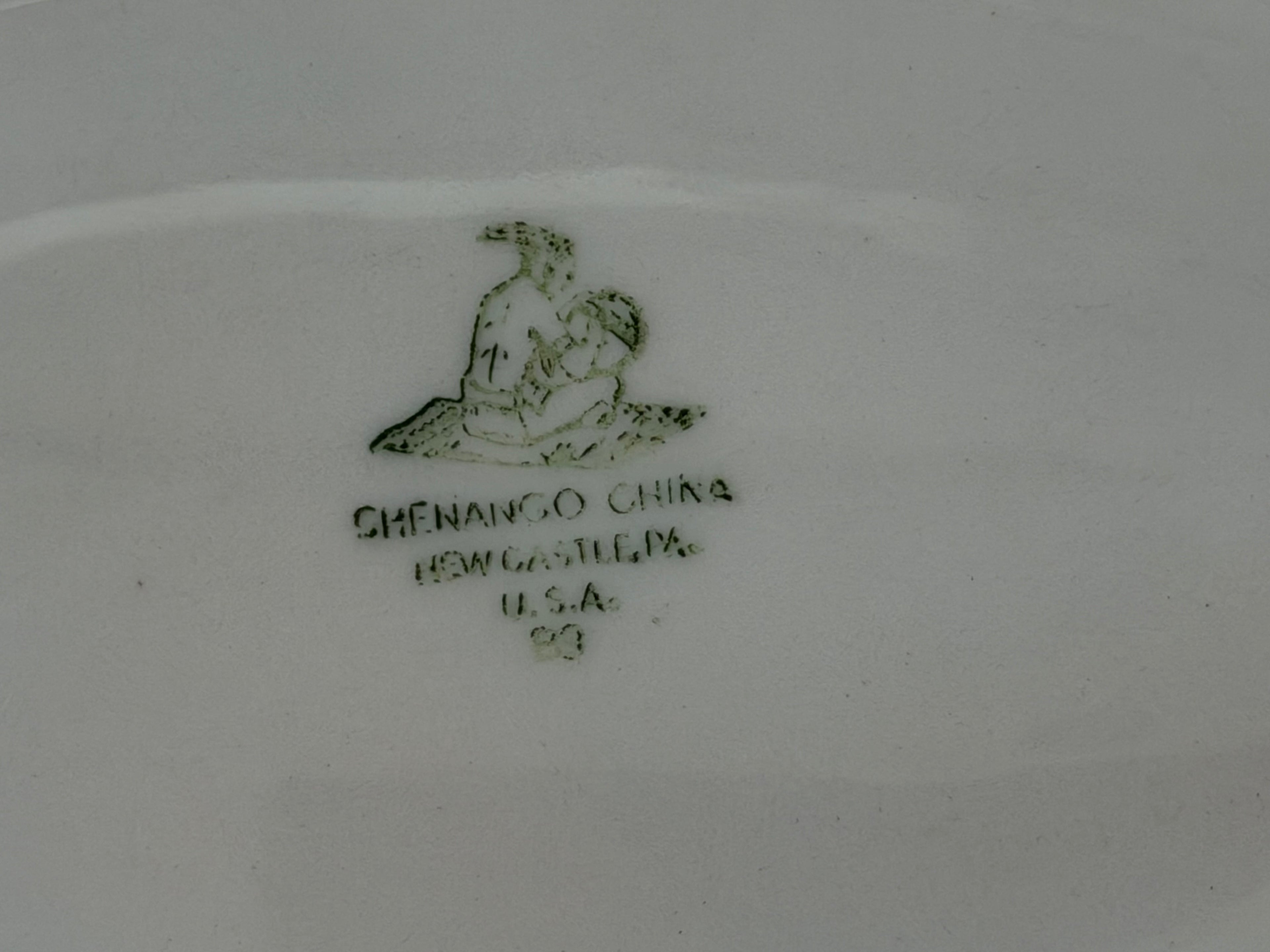 Vintage Shenango China Oval Serving Bowl – Burgundy Floral Transferware Restaurant Ware