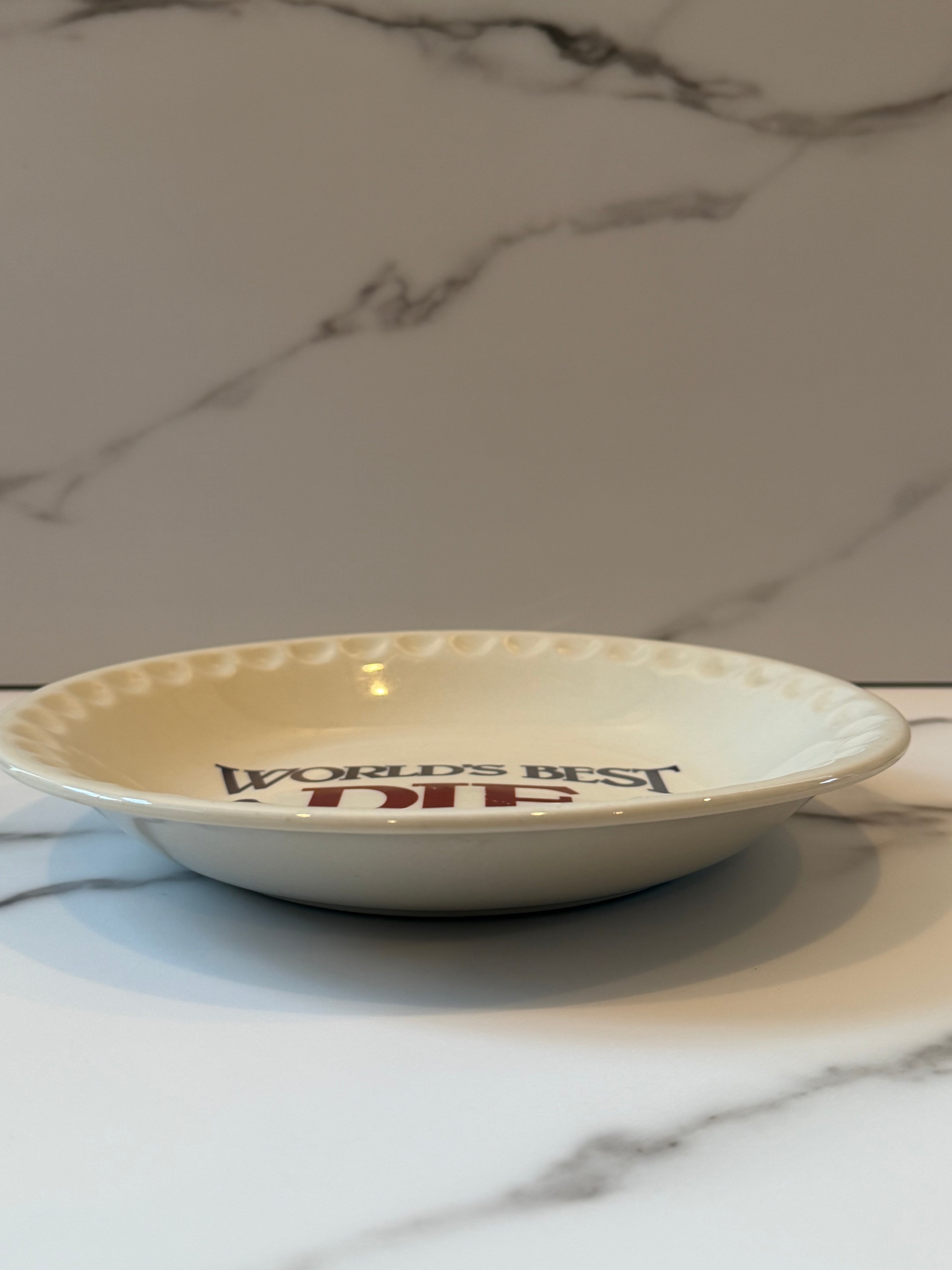 Vintage Mount Clemens Pottery Pie Plate, World’s Best Pie Plate, Collectible Pie Plate Baker Gift, Pie Serving Plate, Country Cottage Decor