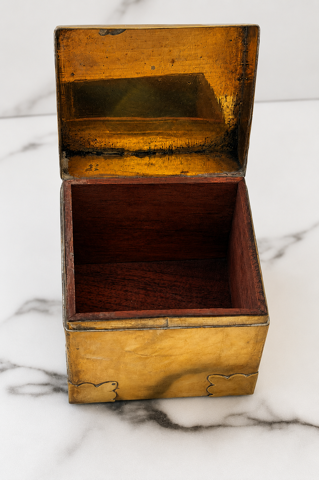 Vintage Brass Hinged Trinket Box