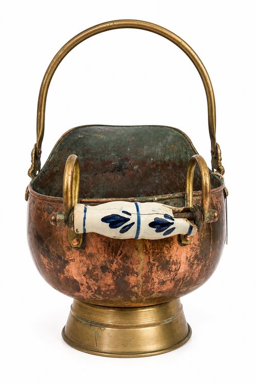 Copper & Brass Coal Scuttle Cashepot
