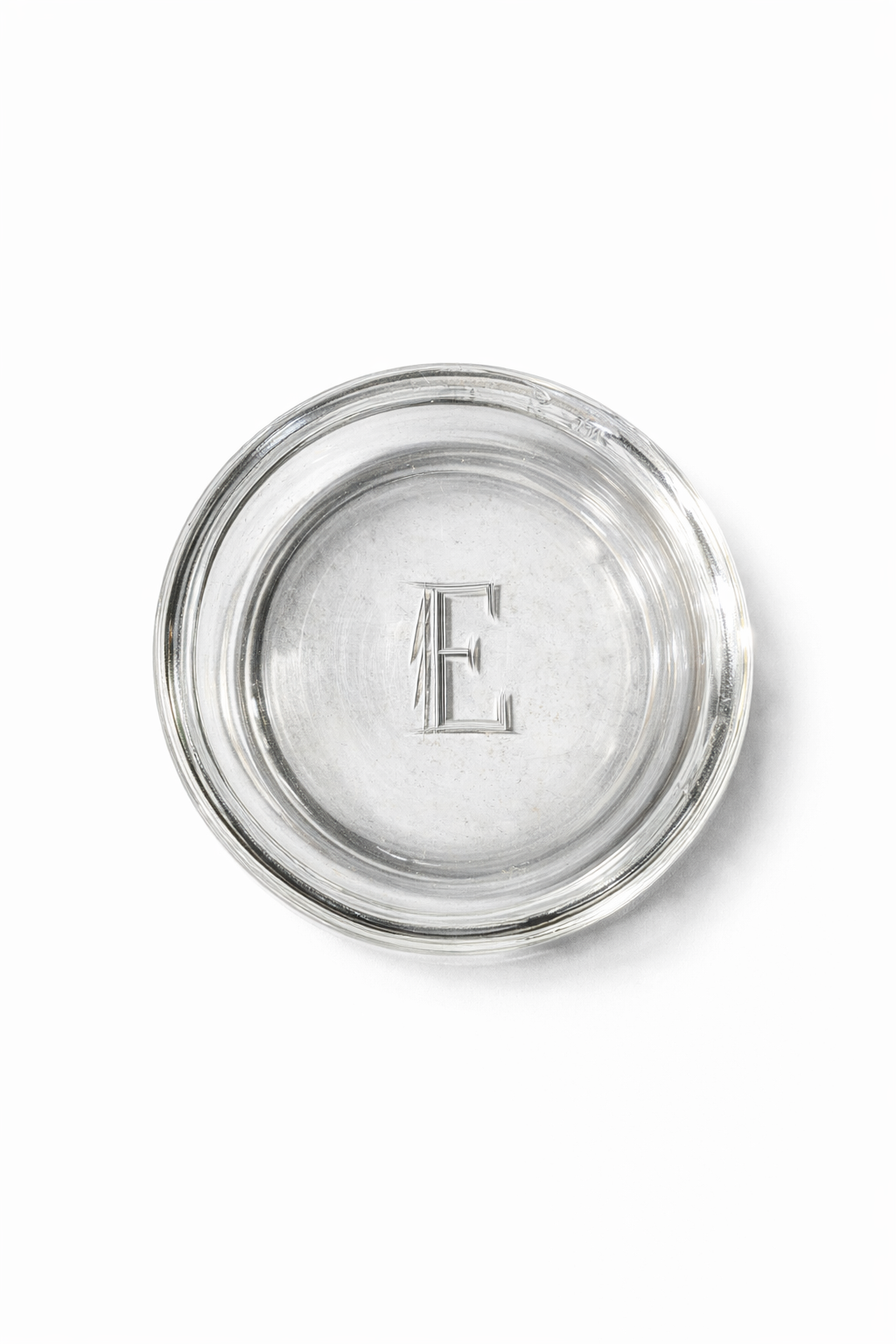 Vintage Monogrammed Crystal Catchall Dish