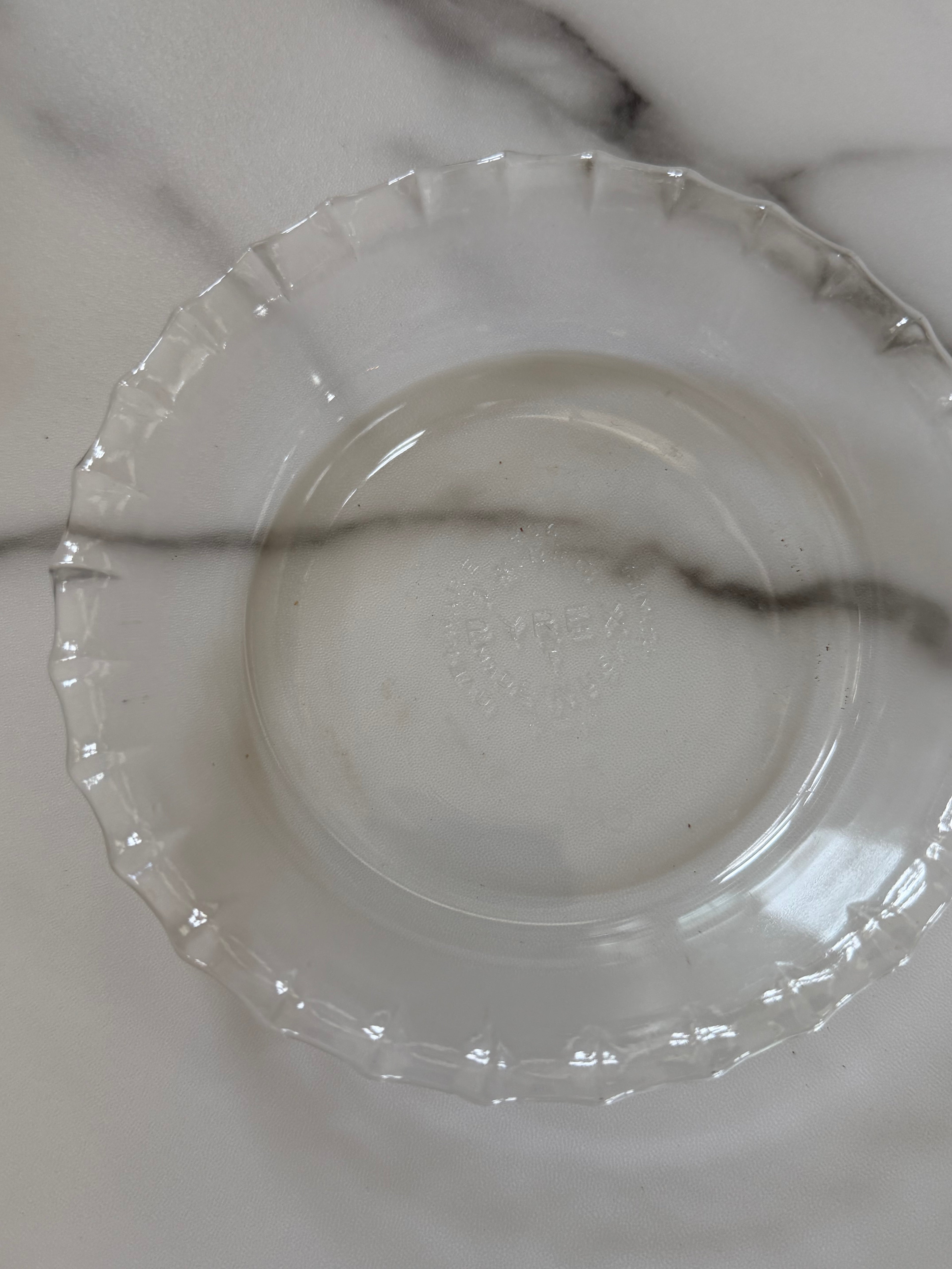 Pair of Vintage Pyrex 206 Individual Mini Pie Plates | Clear Fluted Glass Tart Dishes