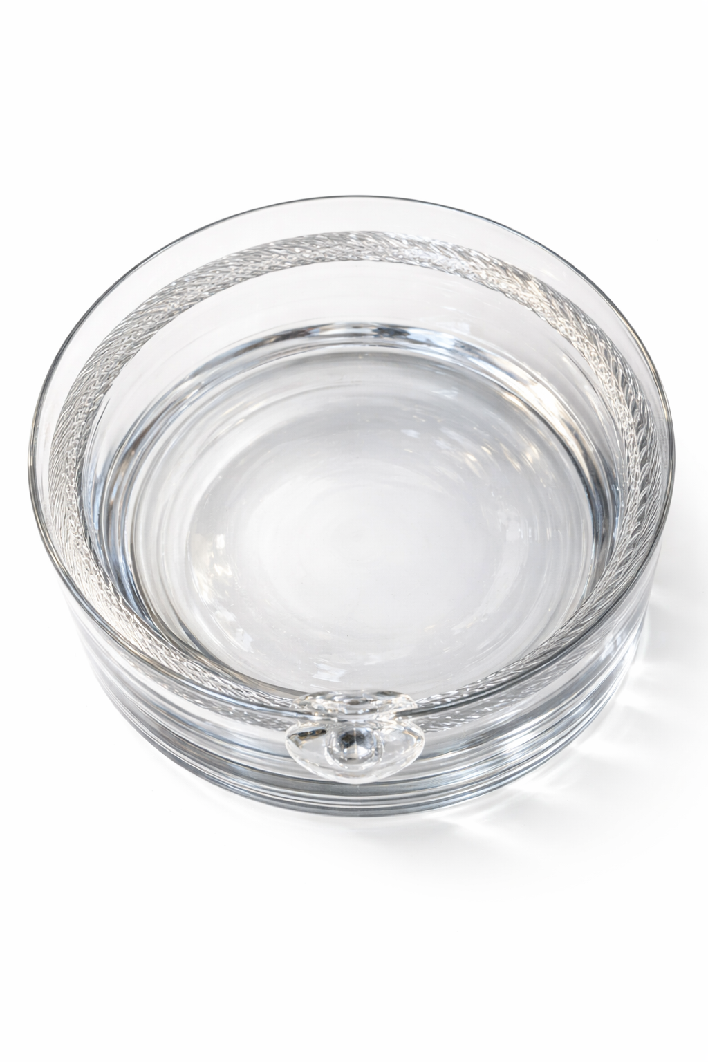 Krosno Poland Crystal Bowl with Twisted Glass Rope Detail