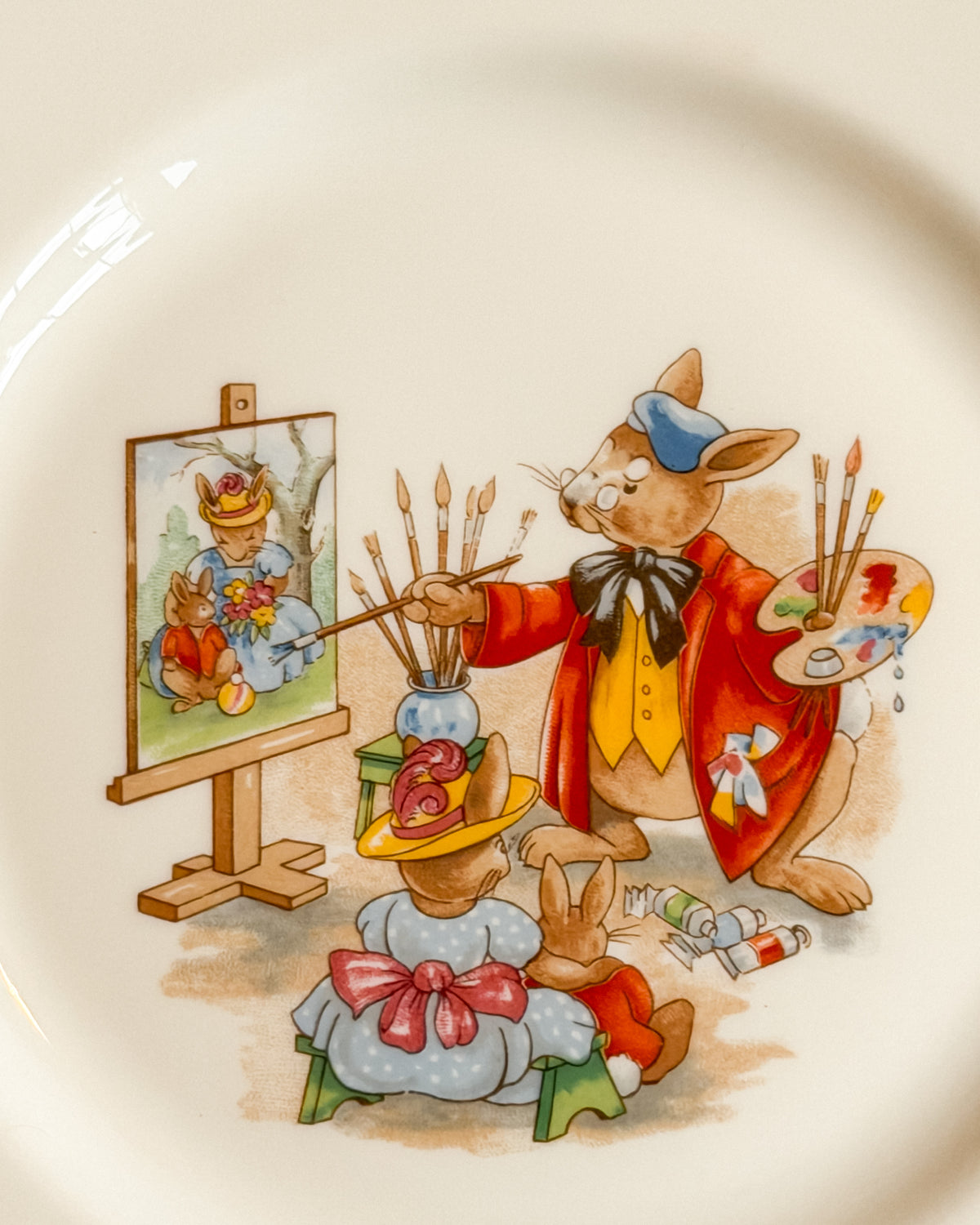 Vintage Royal Doulton Bunnykins Artist Plate English Fine Bone China Made in England 8”