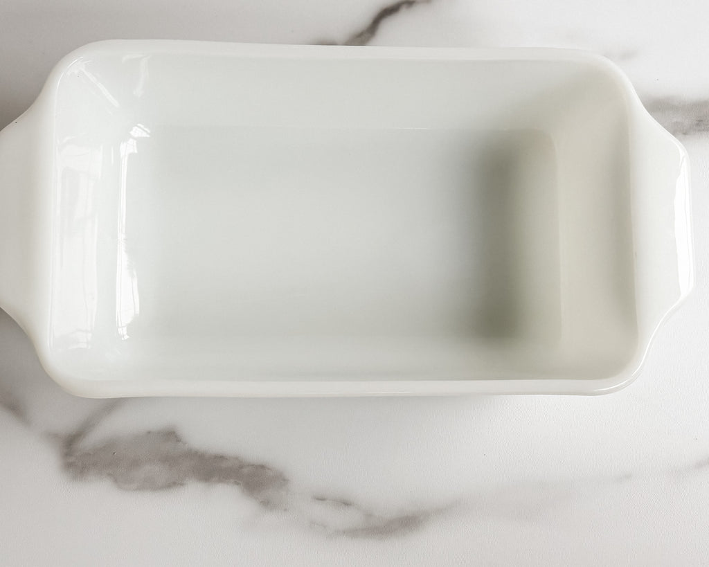 Vintage CorningWare Cornflower Blue Milk Glass Loaf Pan Blue Floral Made in USA