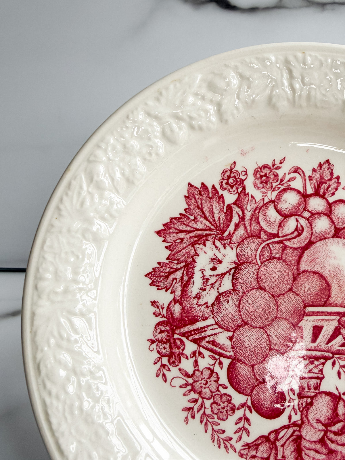 Vintage Homer Laughlin Harvest Red Transferware Plates Set of 2 USA