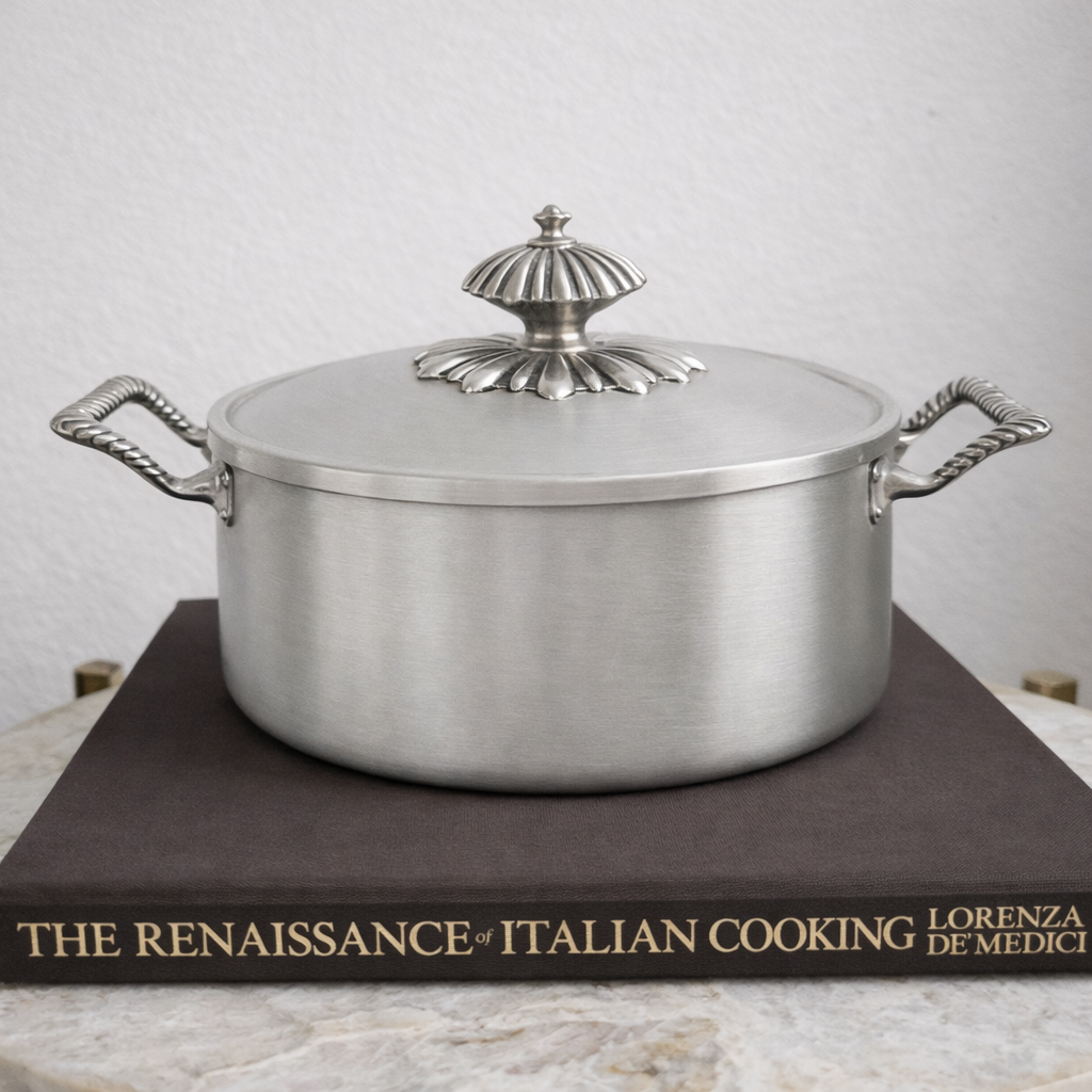 Vintage Silver Pot with Fluted Finial Lid