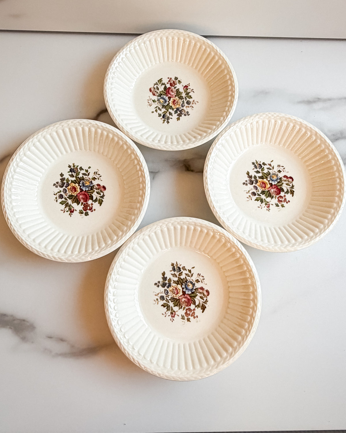 Vintage Wedgwood Edme Conway A.K. 8384 Floral Berry Bowl England set of 4