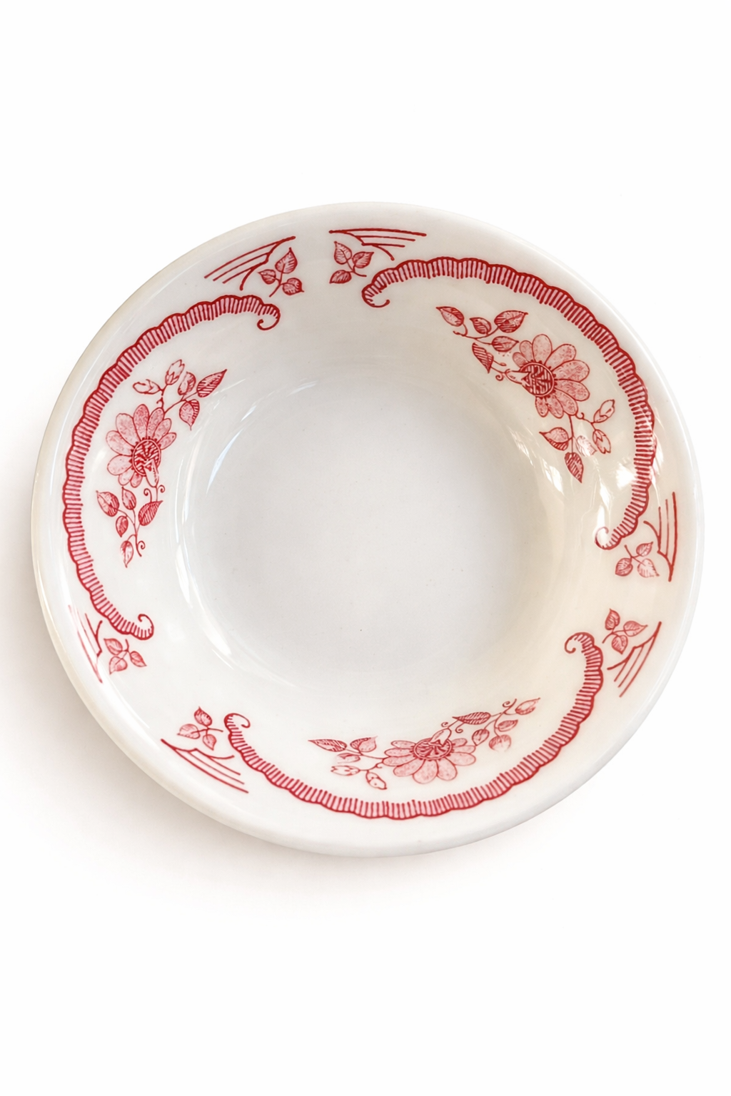 Homer Laughlin Red Transferware Dessert Dish – 4.5” Berry Bowl, Made in USA