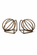 Vintage Twisted Rope Metal Bookends – Sculptural Brass Tone Pair