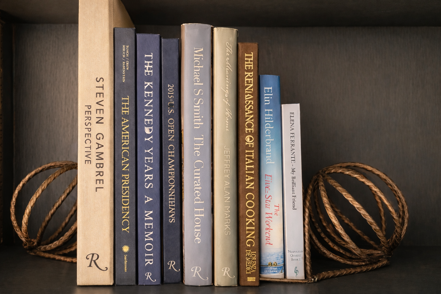 Vintage Twisted Rope Metal Bookends – Sculptural Brass Tone Pair