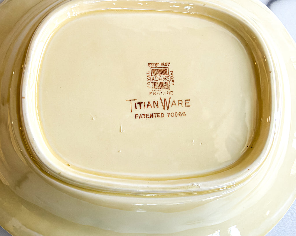 Vintage Adams Titan Ware Covered Serving Dish Made in England