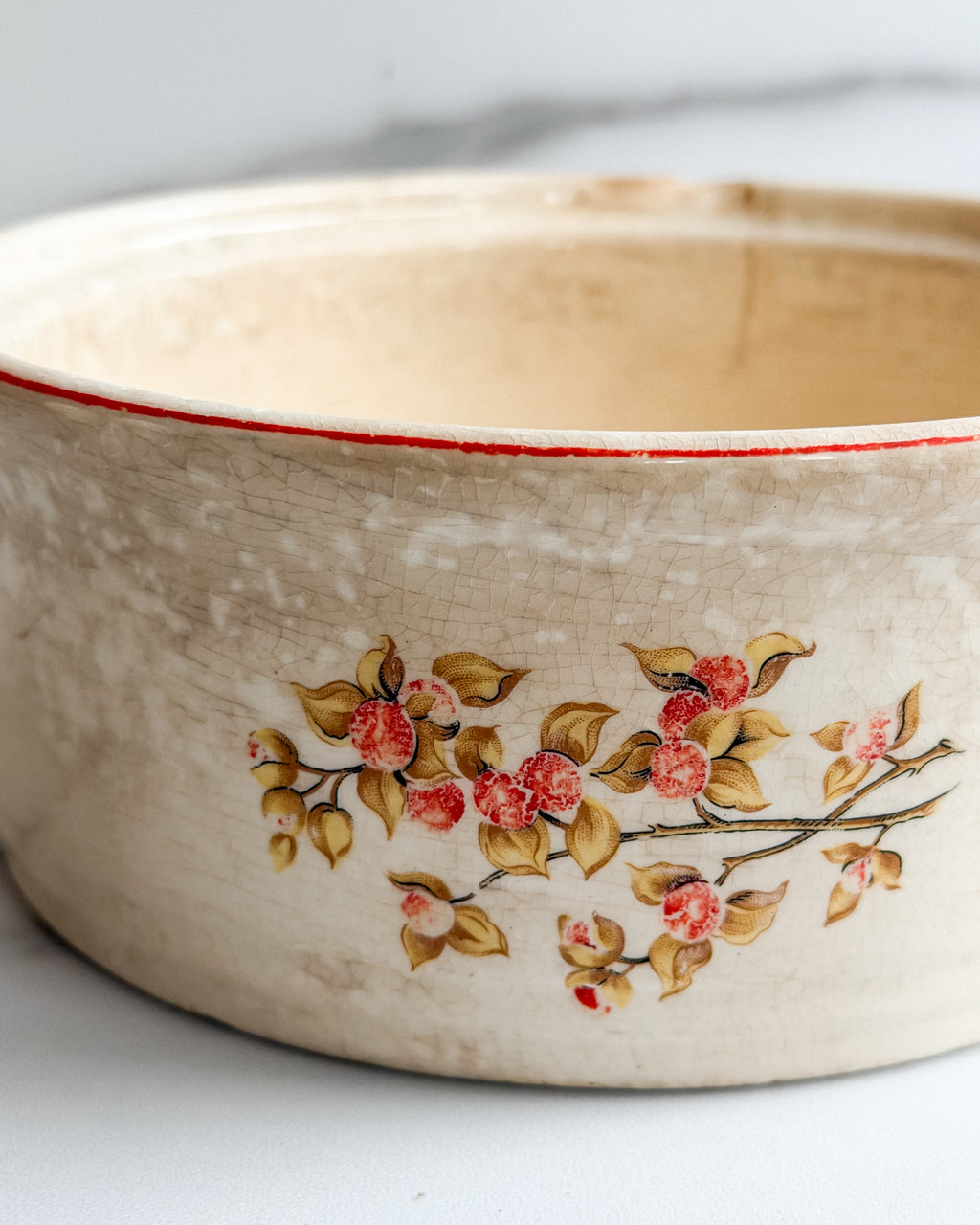 Antique Universal Cambridge Oven Proof Fruit & Blossom Pottery Set