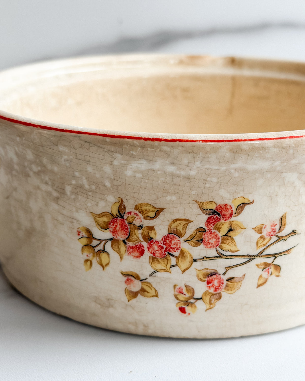 Antique Universal Cambridge Oven Proof Fruit & Blossom Pottery Set