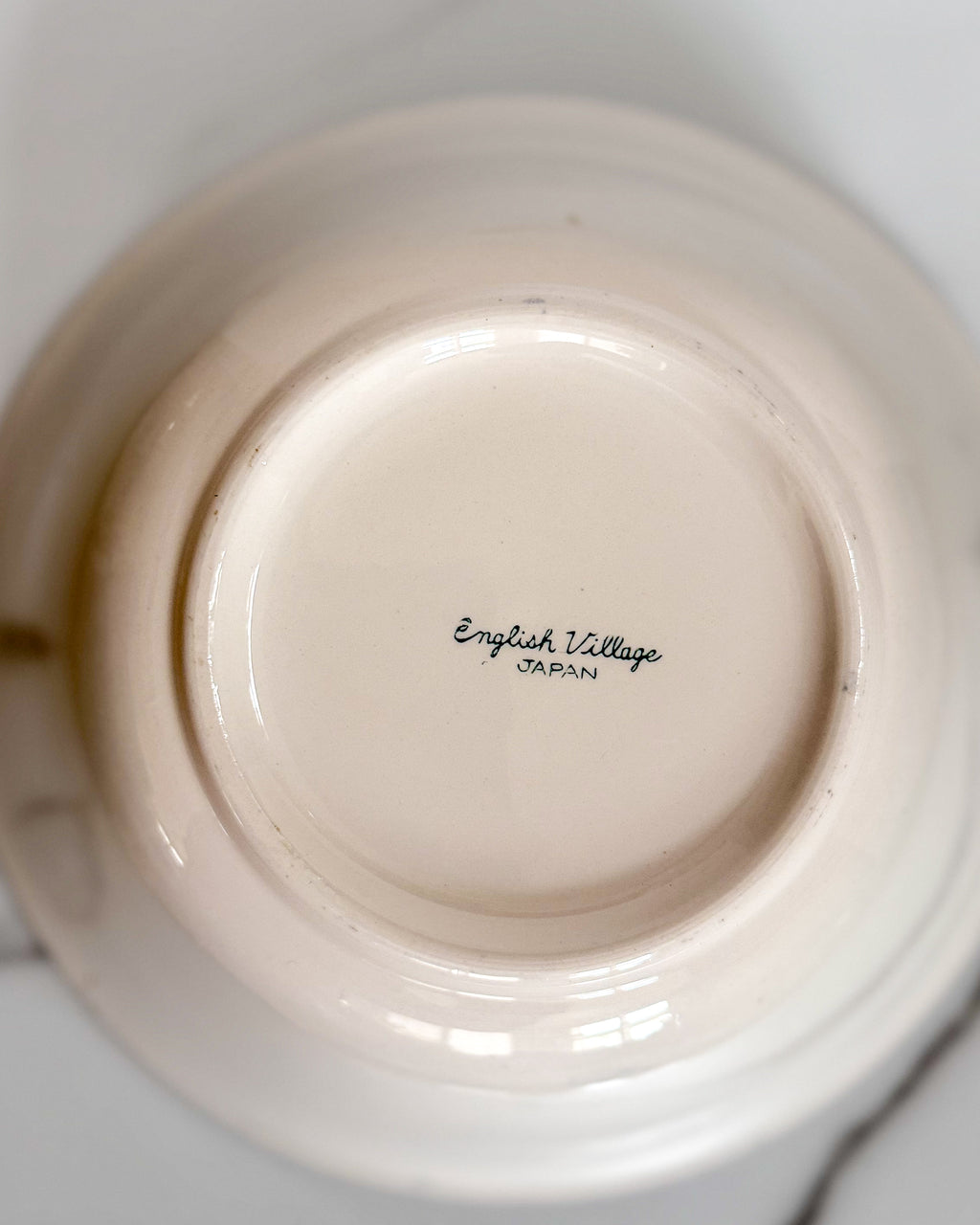 Vintage Blue & White English Village Transferware Serving Bowl | Made in Japan