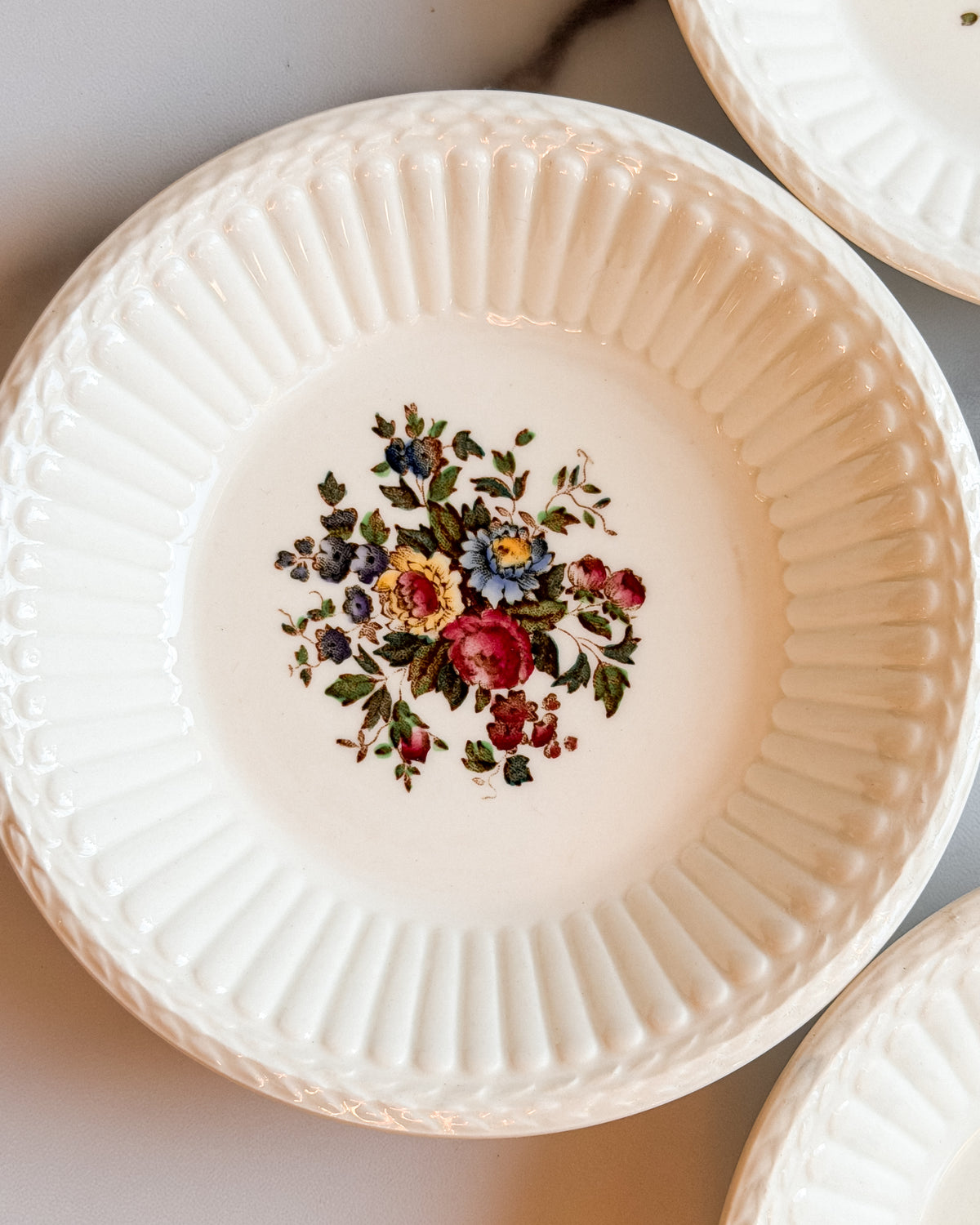 Vintage Wedgwood Edme Conway A.K. 8384 Floral Berry Bowl England set of 4