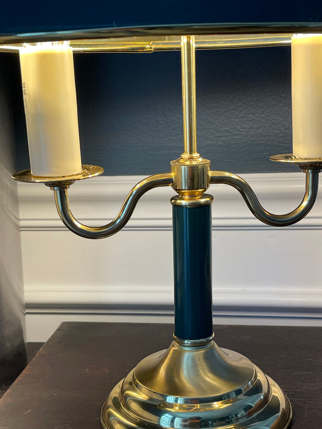 Vintage Brass Bouillotte Table Lamp
