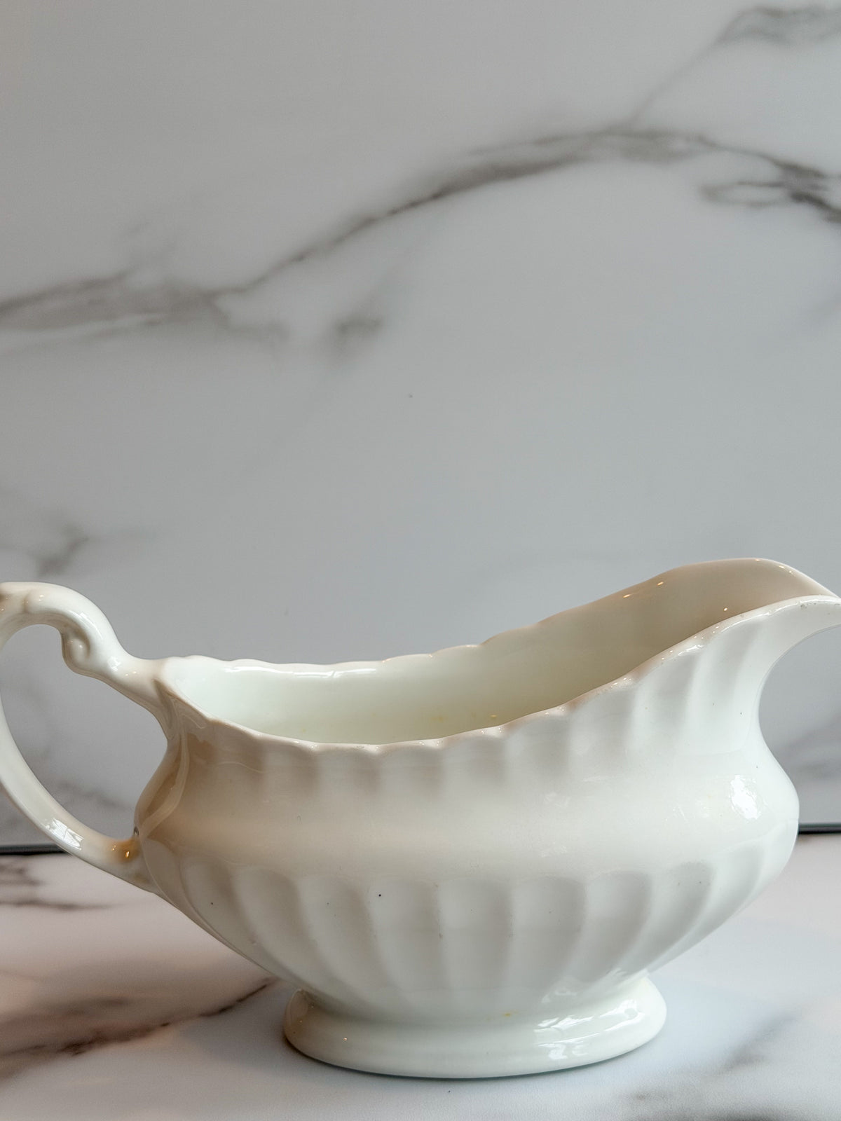 Vintage J&G Meakin Classic White Gravy Boat Made in England