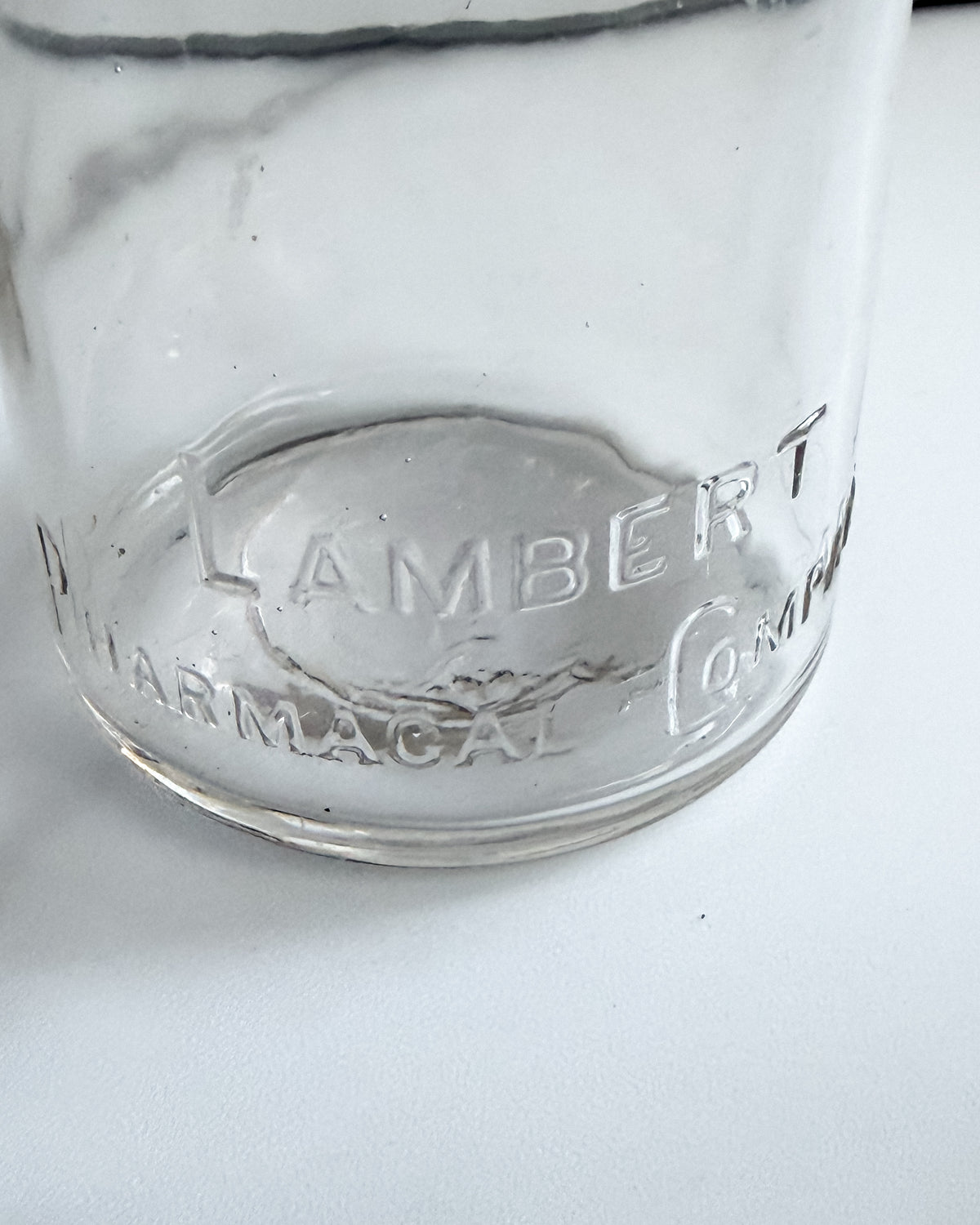 Antique Listerine Bottle Lambert Pharmacal Co Embossed Glass Apothecary Bottle with Cork