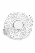 Vintage Etched Floral Glass Serving Plate