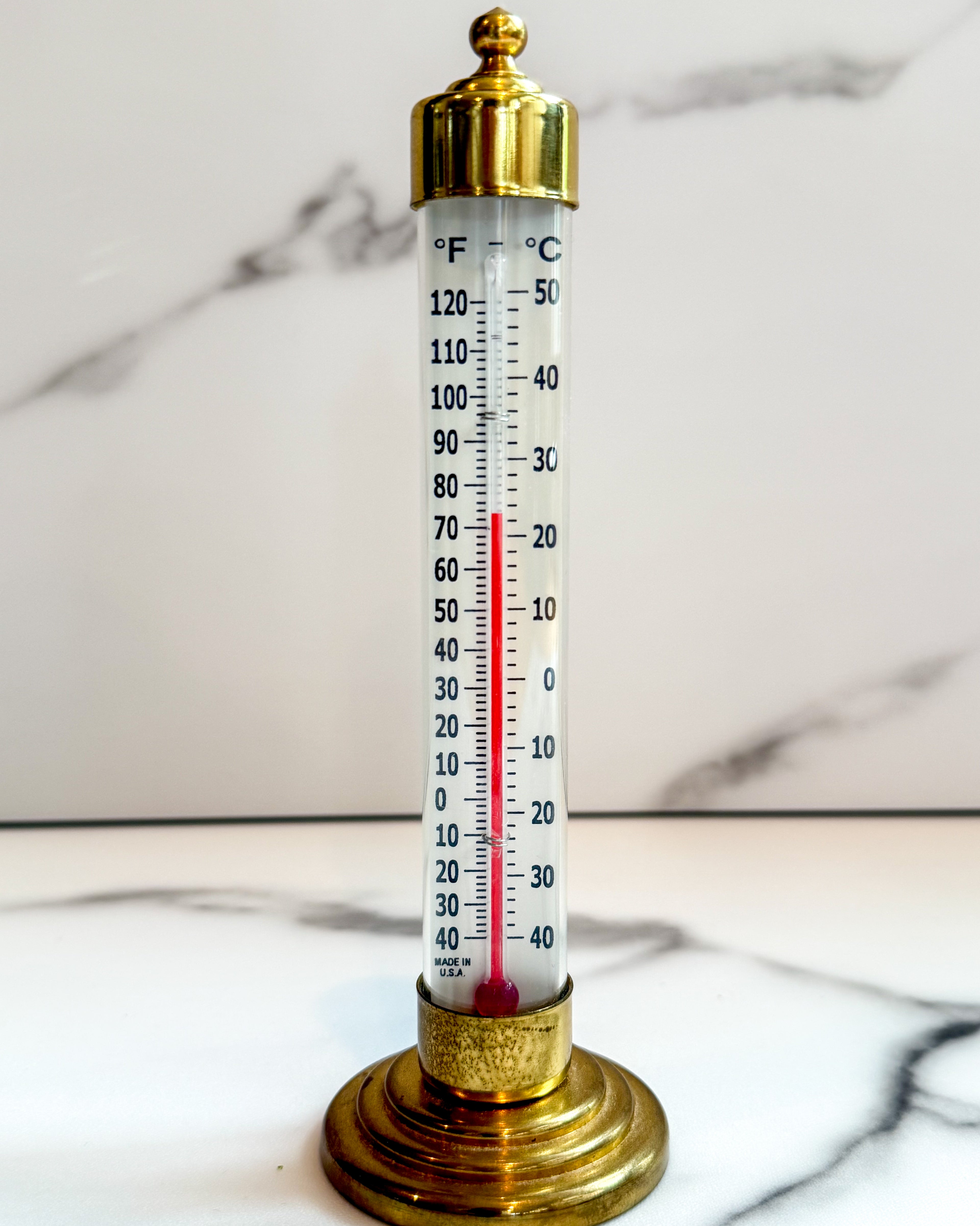 Vintage Conant Custom Brass Thermometer Made in Burlington, VT
