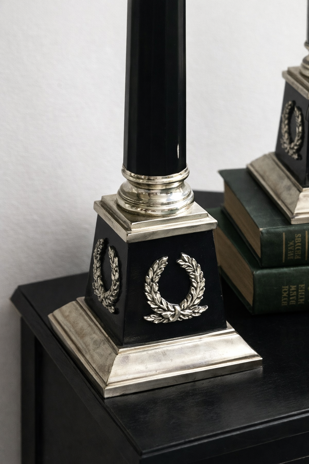 Vintage Bombay Black Candleholders – Pair